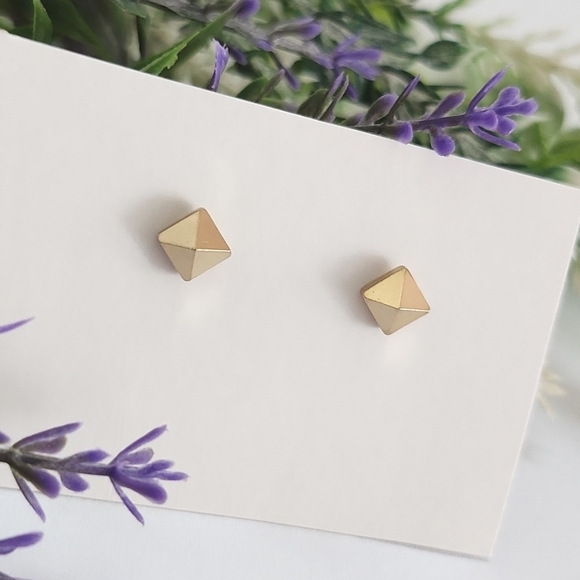 Tiny Diamond Stud Earrings - Picture 3 of 3